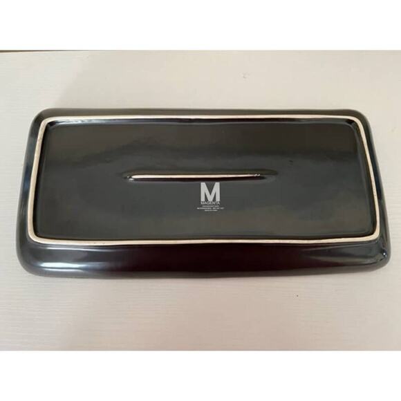 Rae Dunn Vintage Trick Or Treat Black White Platter- M Stamped HTF - Picture 3 of 5